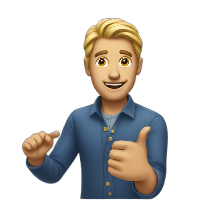 man with pointing finger